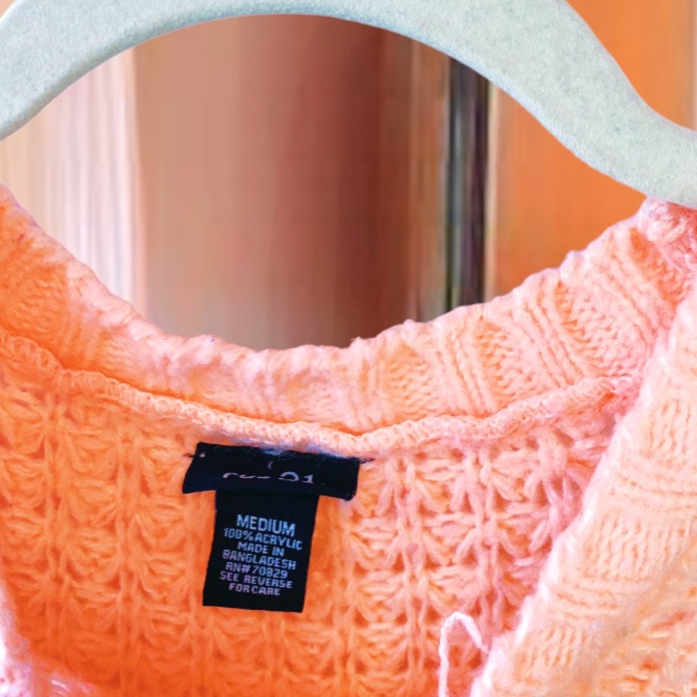 peachy waffle knit cozy sweater 🌊 - Picture 4 of 6